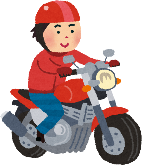 Illustration of a Man Riding a Red Motorcycle